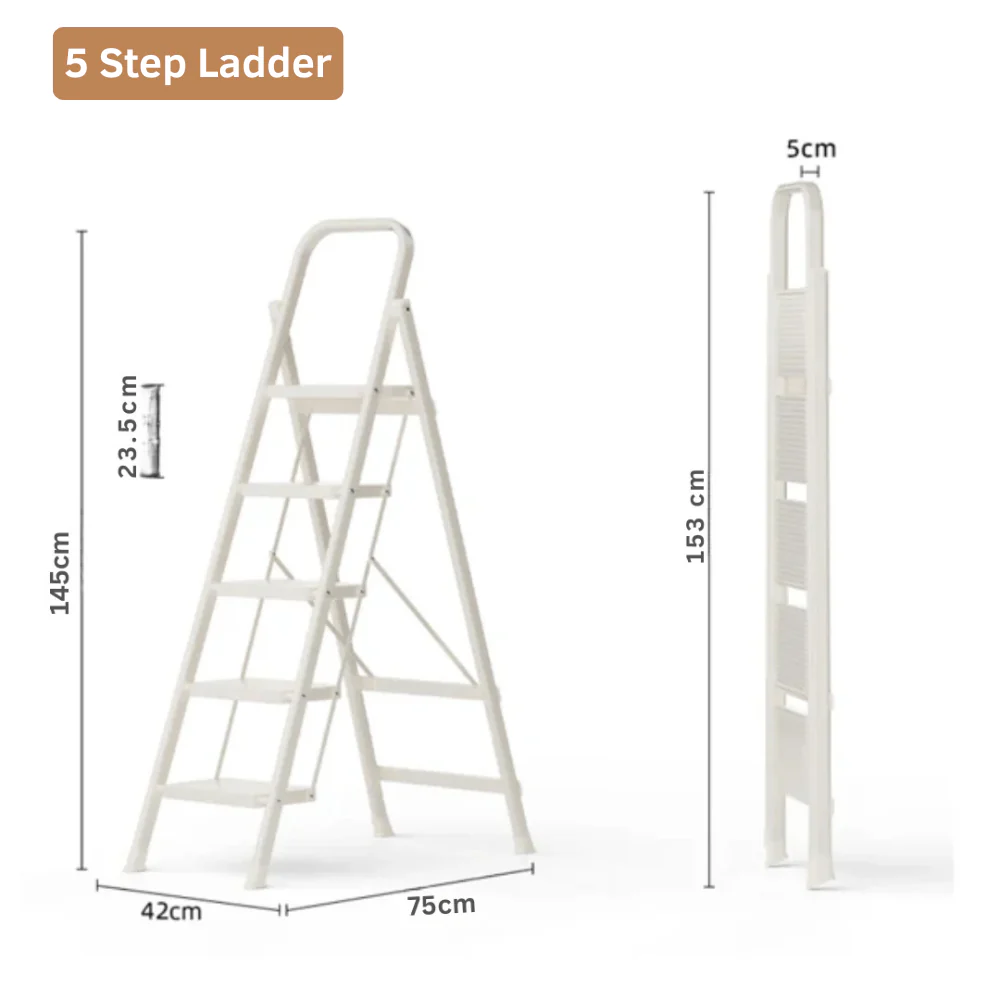 Multifunctional Steel Folding Ladder with Wide Non-Slip Pedals - Image 7