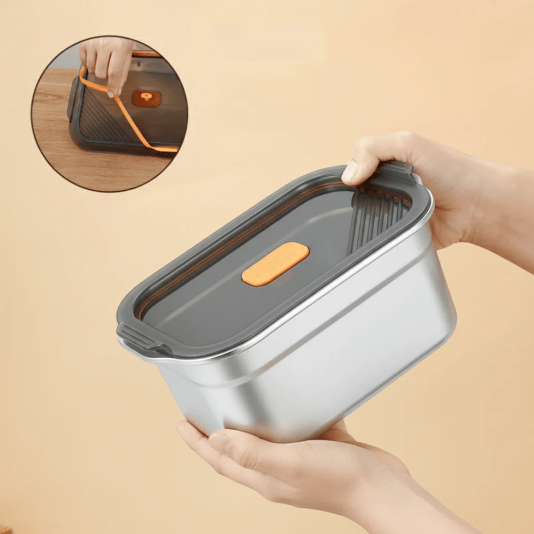 Multifunctional Vacuum-Sealed Stainless Steel Food Storage Container(1200ml) - Image 3