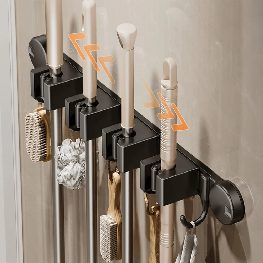 Multi-Functional Wall-Mounted Aluminum Suction Cup Holder(52cm) - Image 5