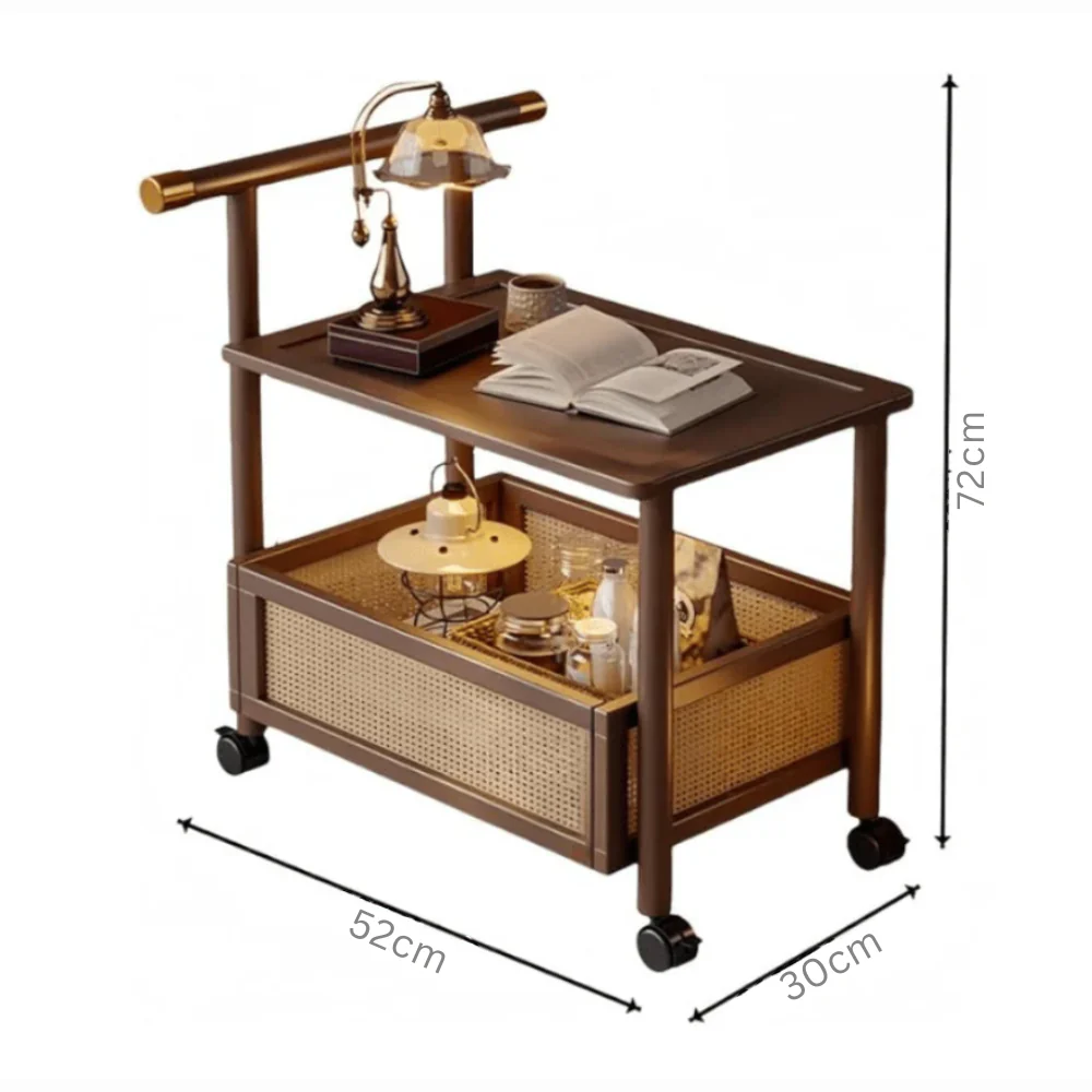 Multipurpose 2-Tier Modern Side Table Cart with Armrests (50cm) - Image 6