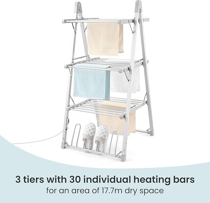 Multipurpose 3 Layer Electric Clothes Drying Rack (66cm) - Image 3