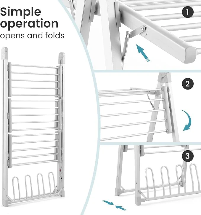 Multipurpose 3 Layer Electric Clothes Drying Rack (66cm) - Image 6