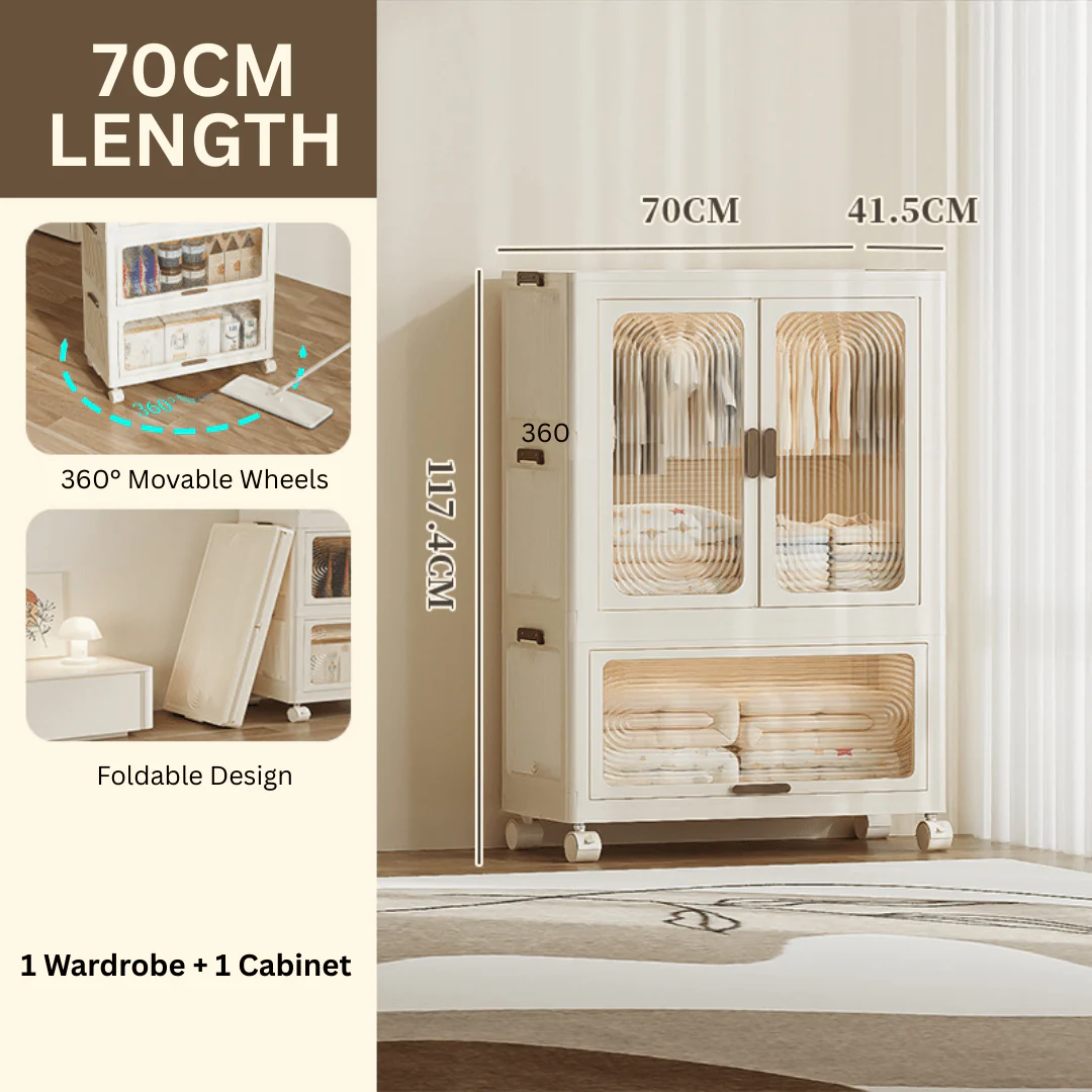 Multipurpose and Multi-Tier Foldable Plastic Storage Cabinet(70cm) - Image 7