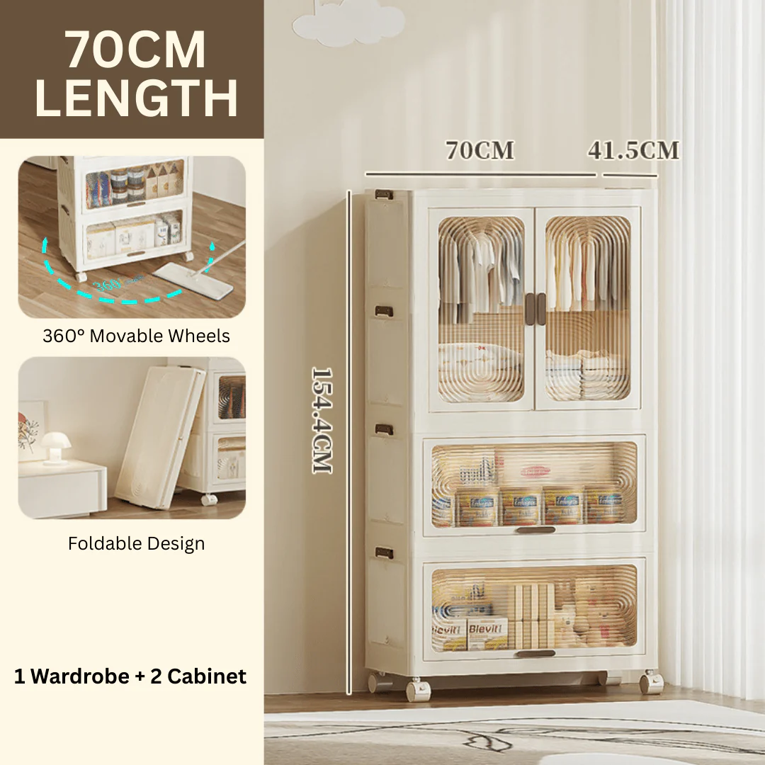 Multipurpose and Multi-Tier Foldable Plastic Storage Cabinet(70cm) - Image 8