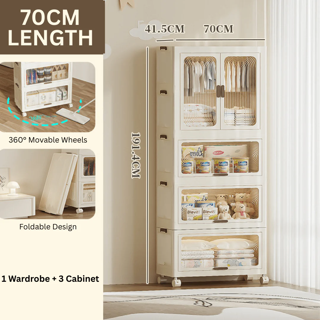 Multipurpose and Multi-Tier Foldable Plastic Storage Cabinet(70cm) - Image 9
