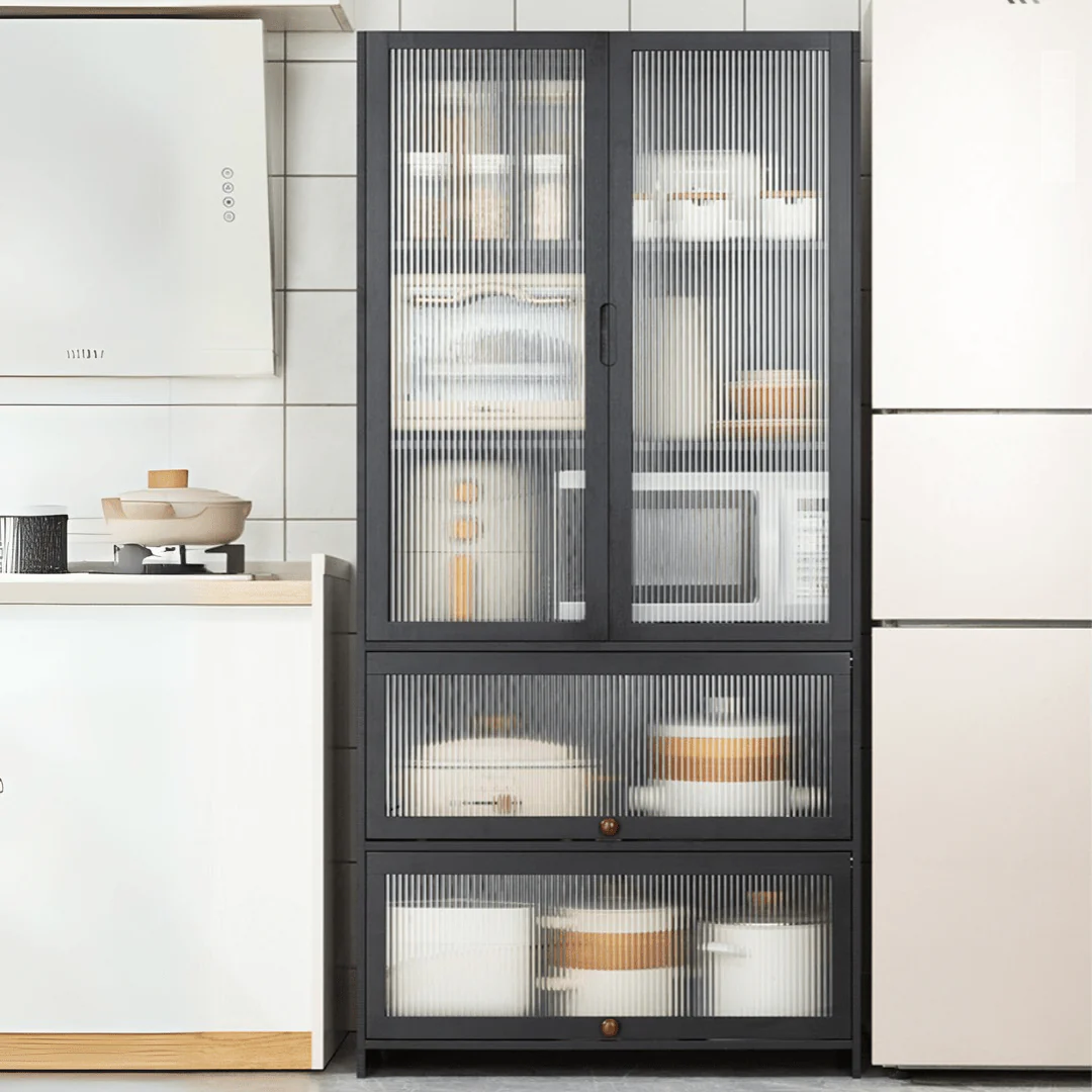 Multipurpose Bamboo Wood Kitchen Storage Rack(Black-80cm) - Image 4