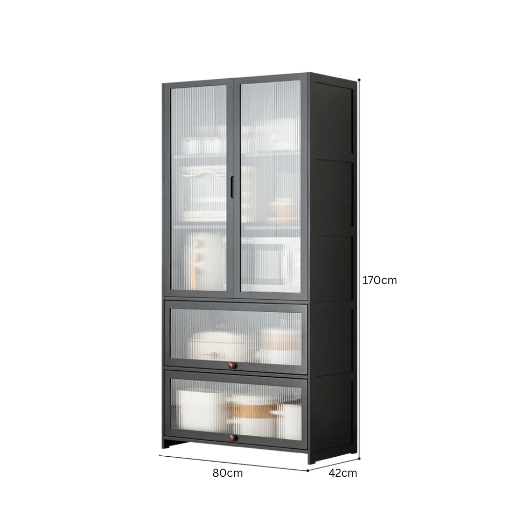 Multipurpose Bamboo Wood Kitchen Storage Rack(Black-80cm) - Image 7