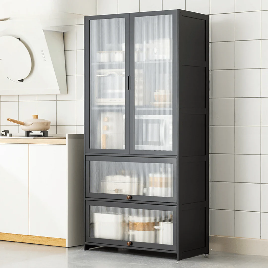 Multipurpose Bamboo Wood Kitchen Storage Rack(Black-80cm) - Image 3
