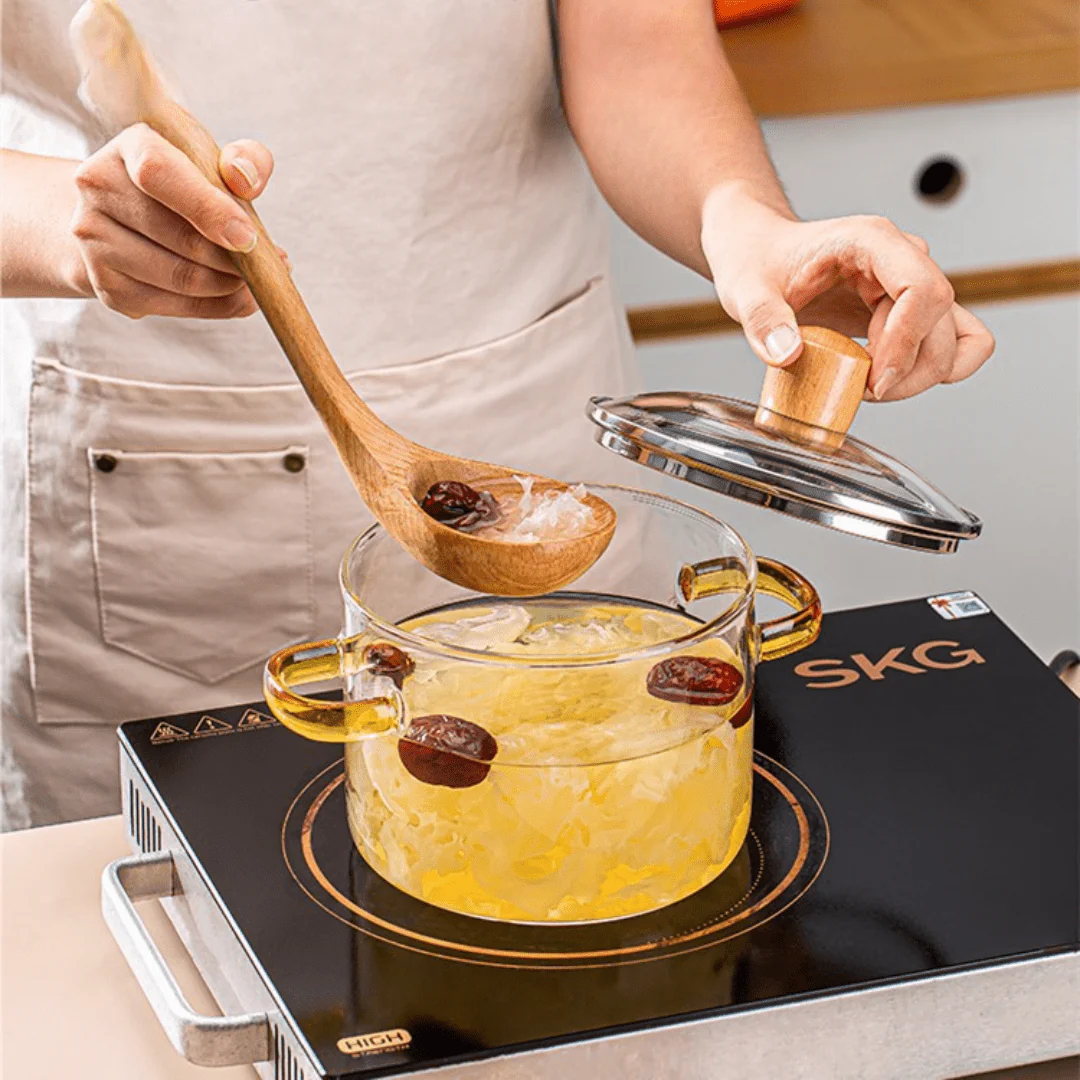 Multipurpose Borosilicate Glass Cooking Pot(1500ml) - Image 2