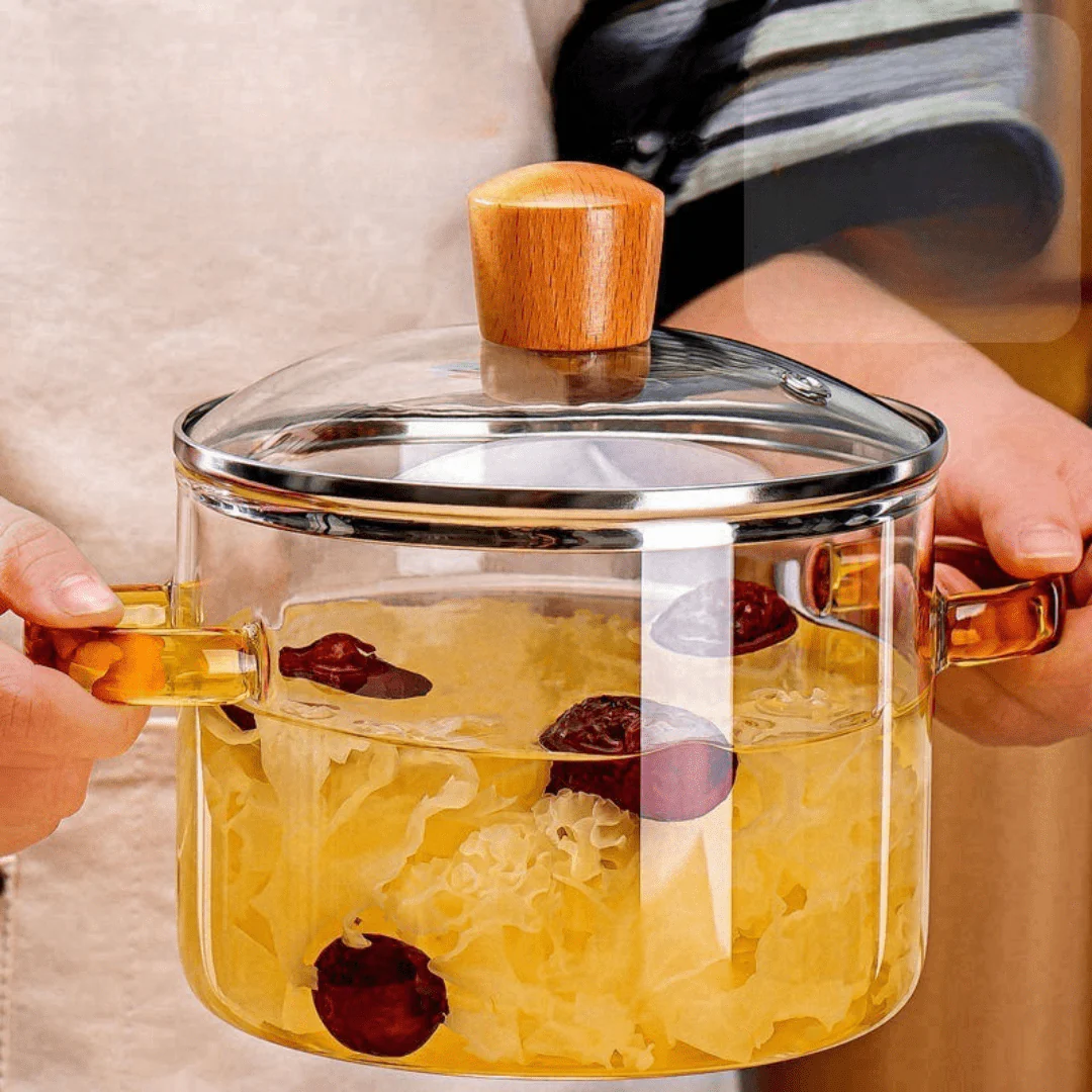 Multipurpose Borosilicate Glass Cooking Pot(1500ml) - Image 4