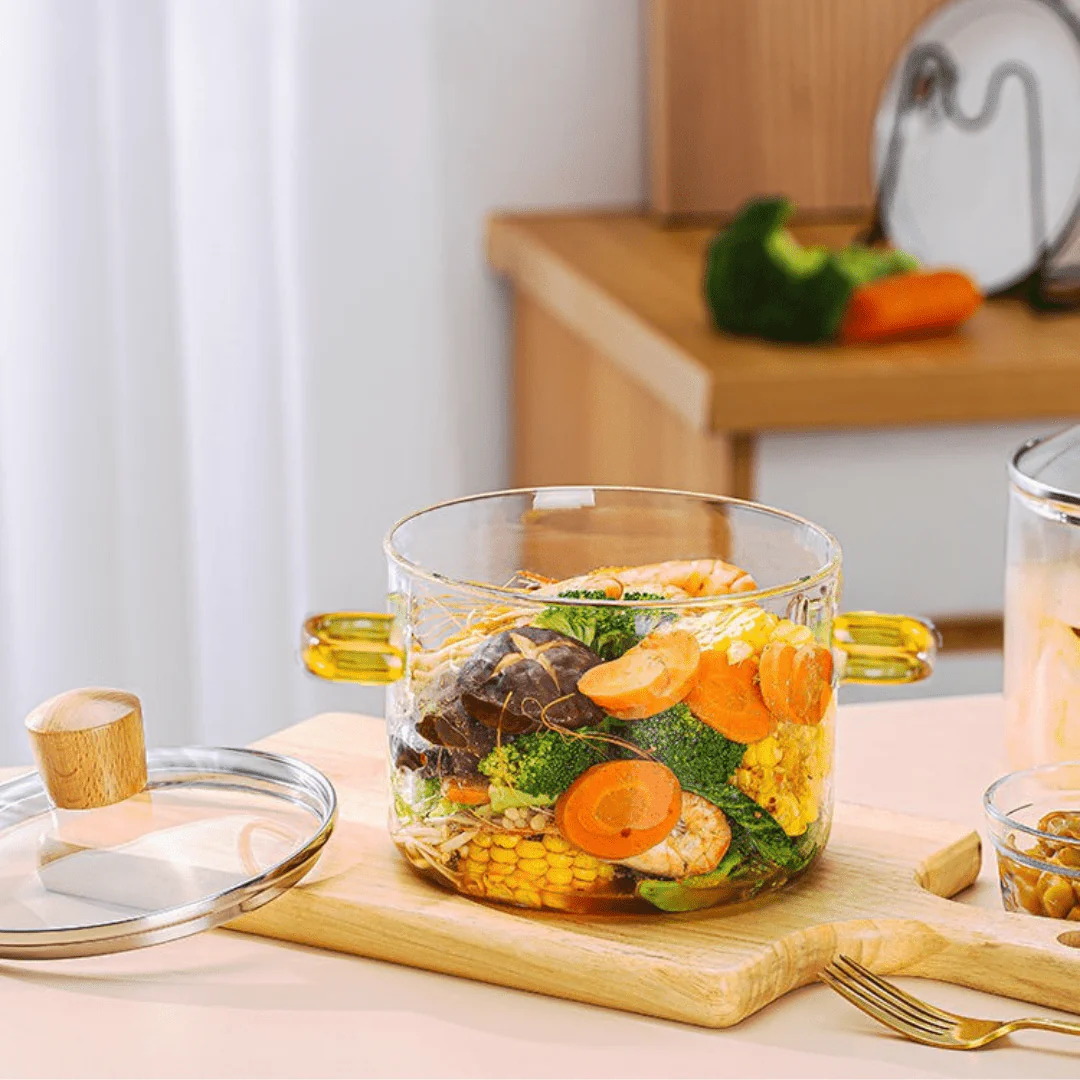 Multipurpose Borosilicate Glass Cooking Pot(1500ml) - Image 5