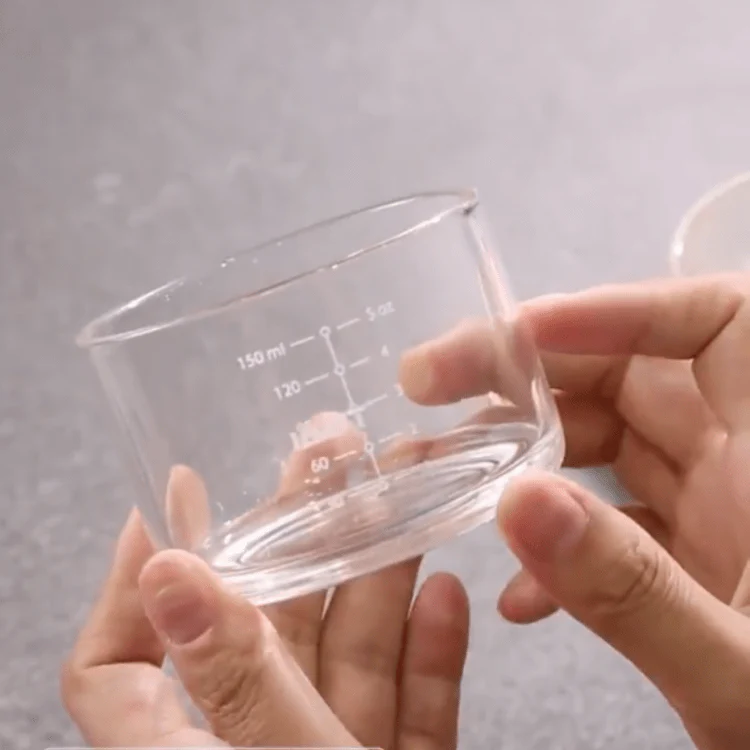 Multipurpose Borosilicate Glass Food Storage Bowl with Lid & Measurement Scale (150ml) - Image 3