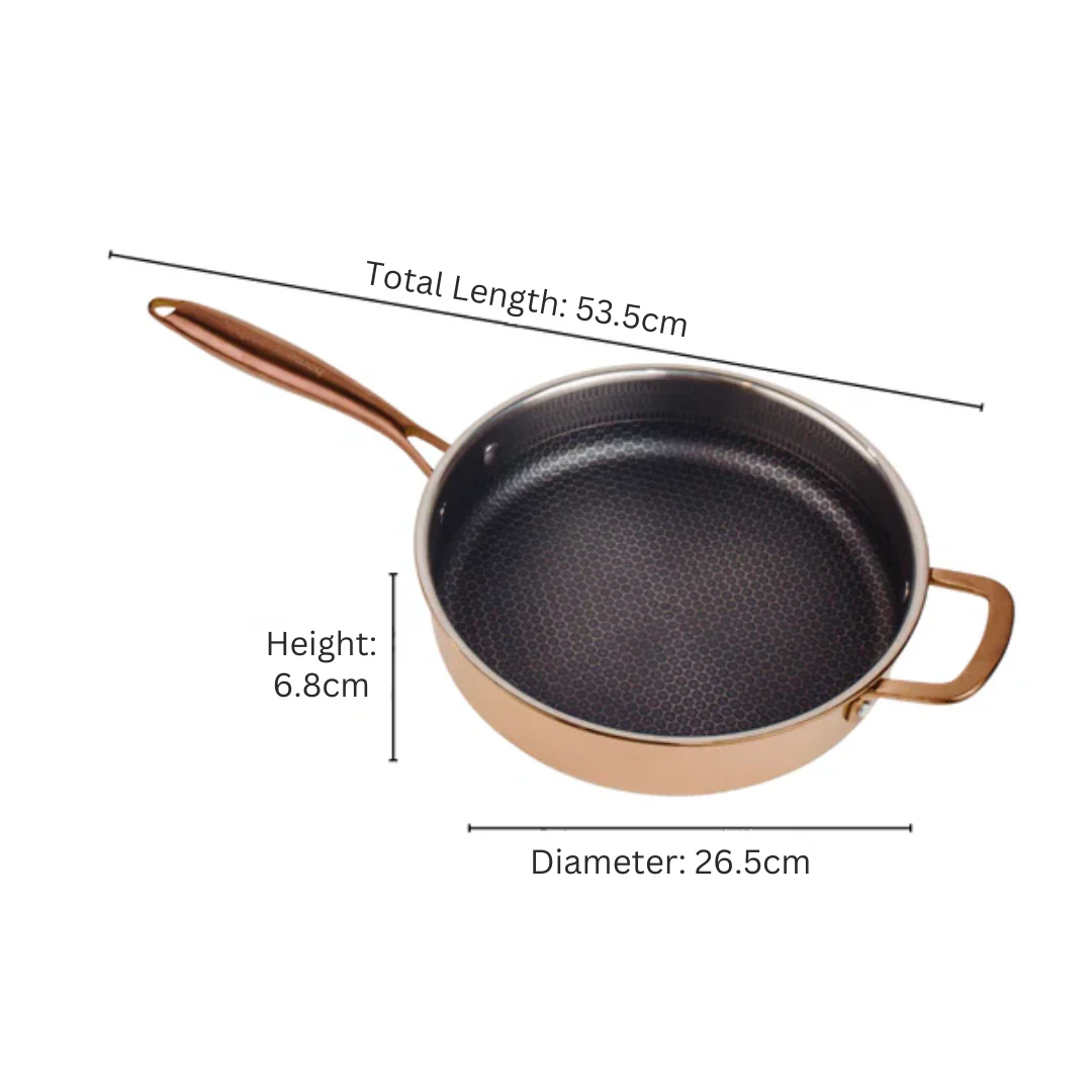 Multi-Purpose Copper Core Honeycomb Frying Pan With Lid (26cm) - Image 7