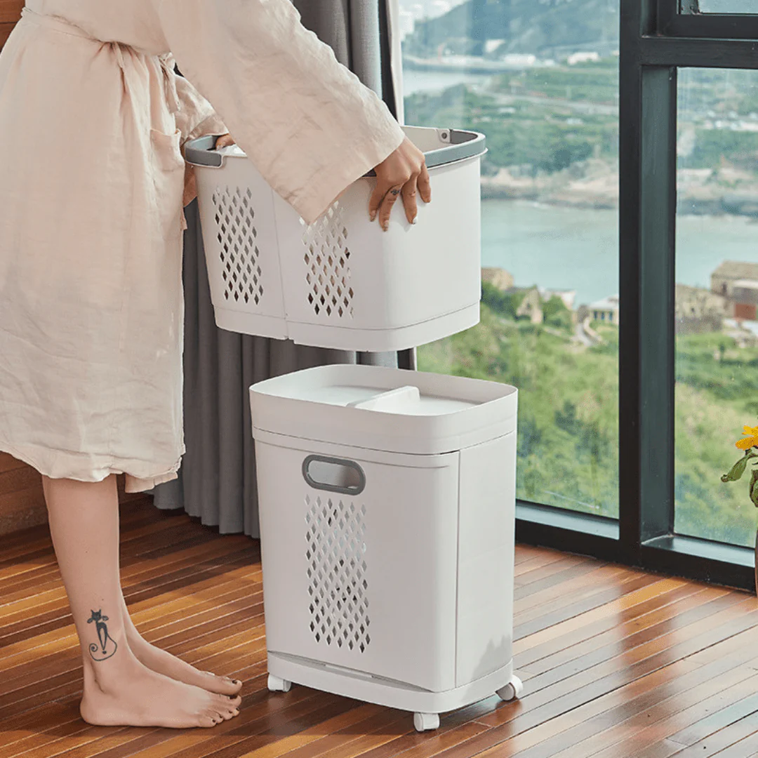 Multipurpose Detachable Laundry Basket Organizer with Wheels - Image 3