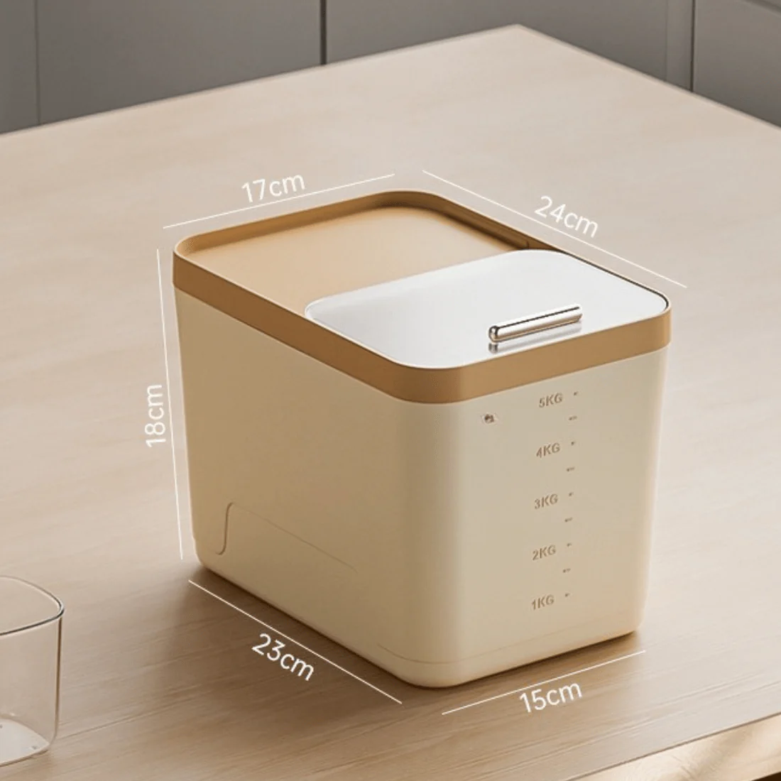 Durable Plastic Dry Food Storage Container with Push-Pull Lid - Image 5