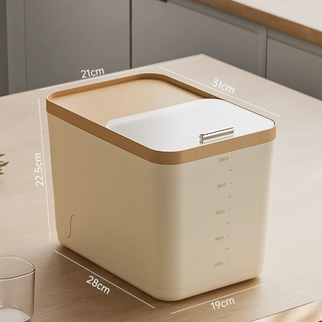 Durable Plastic Dry Food Storage Container with Push-Pull Lid - Image 6