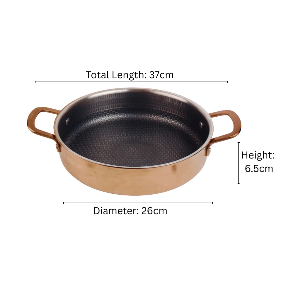 Multi-Purpose Copper Core Honeycomb Cooking Pot With Lid (26cm) - Image 7