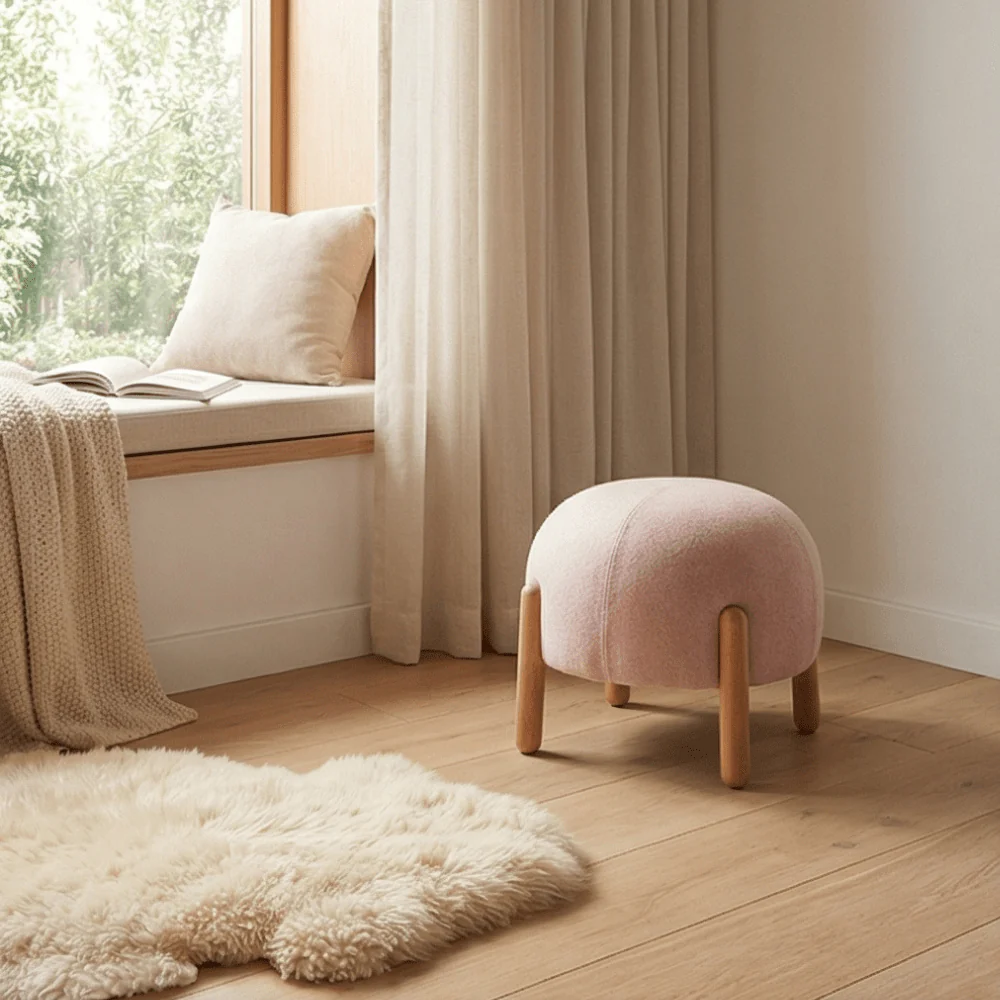 Multipurpose Ladybug Shaped Foot Stool With Wooden Leg - Image 3