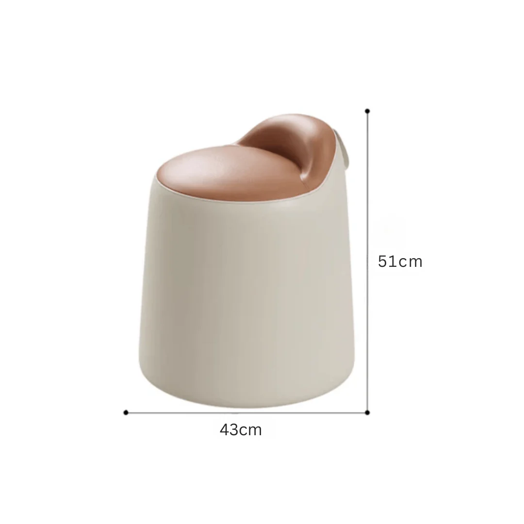 Multipurpose Leather Ottoman Round Accent Stool - Image 8