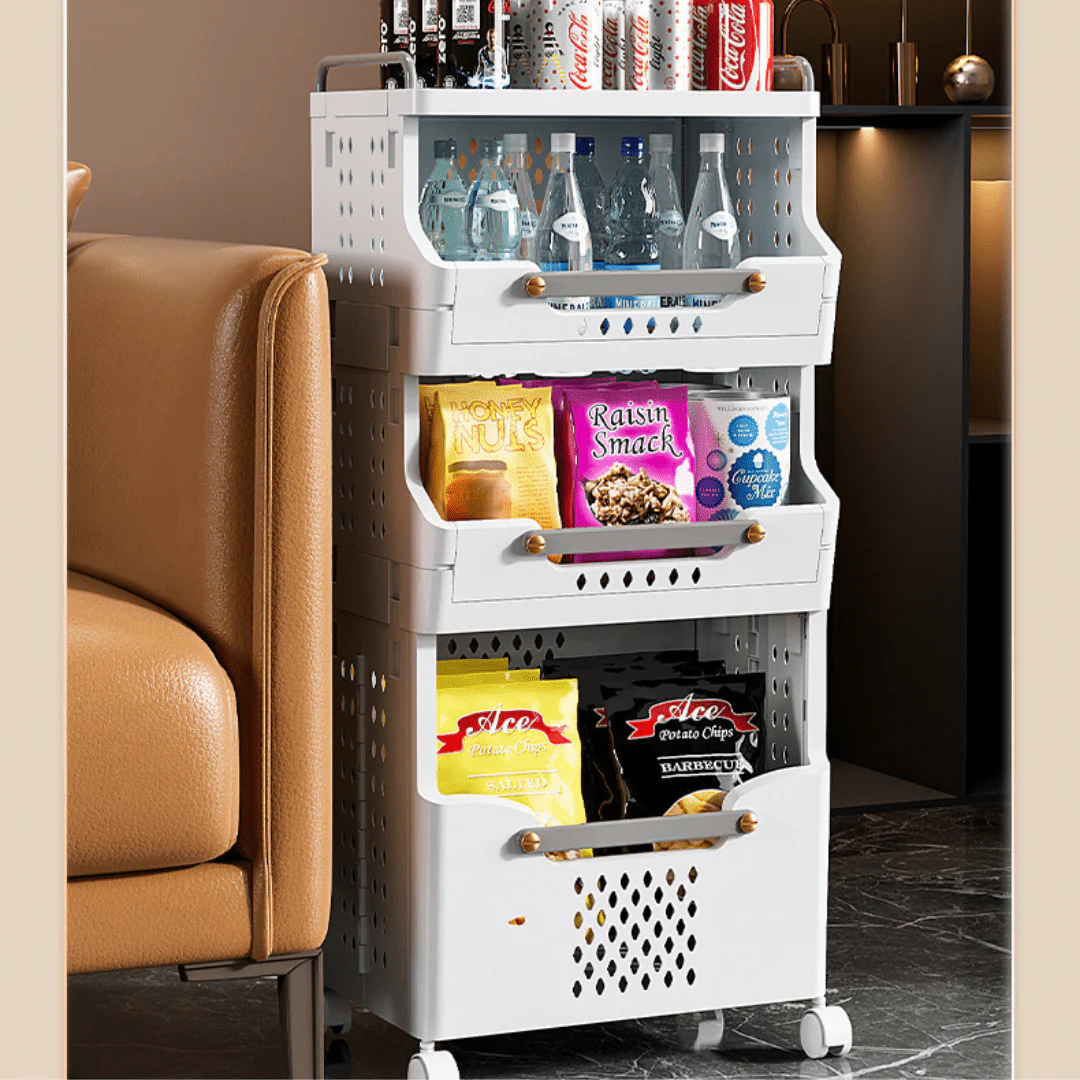 Multipurpose Multi-Layer Foldable Rolling Laundry and Storage Basket - Image 5