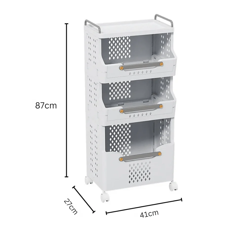Multipurpose Multi-Layer Foldable Rolling Laundry and Storage Basket - Image 8