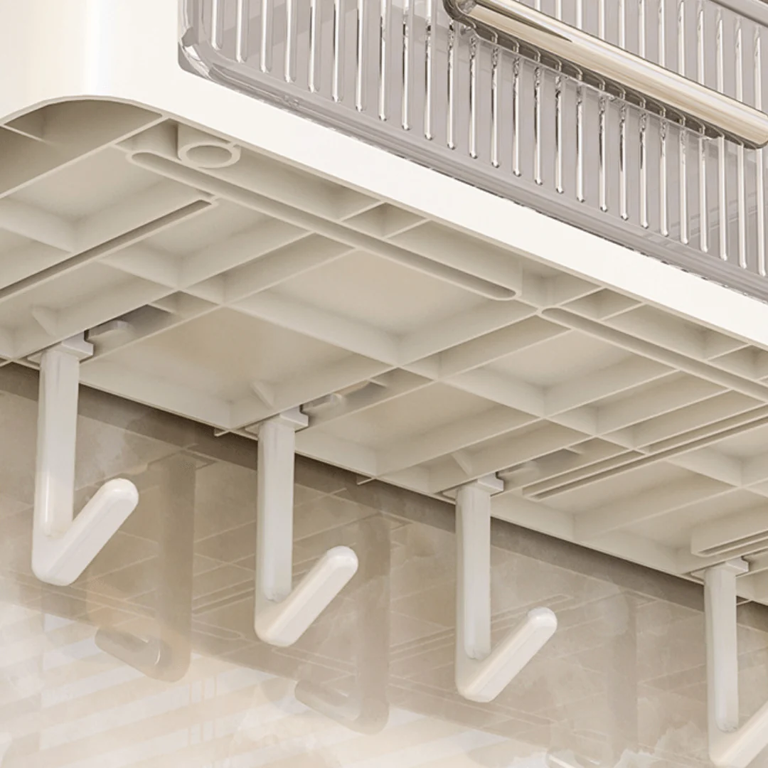 Multipurpose Multi-Layer Plastic Wall Mounted Storage Rack with Hooks(40cm) - Image 5