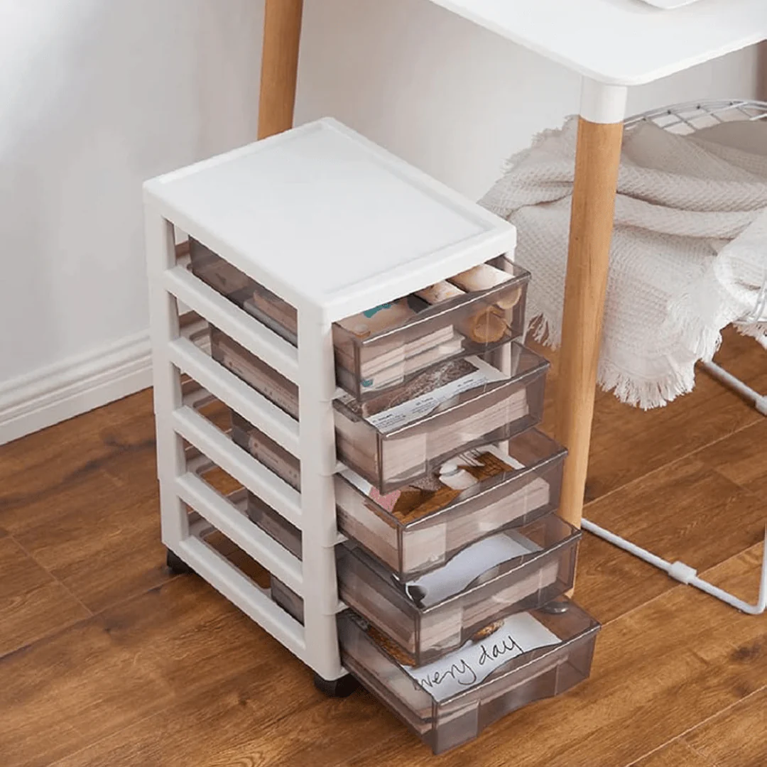 Multipurpose Multi-Layer Under Desk Storage Organizer with Lockable Wheels - Image 3