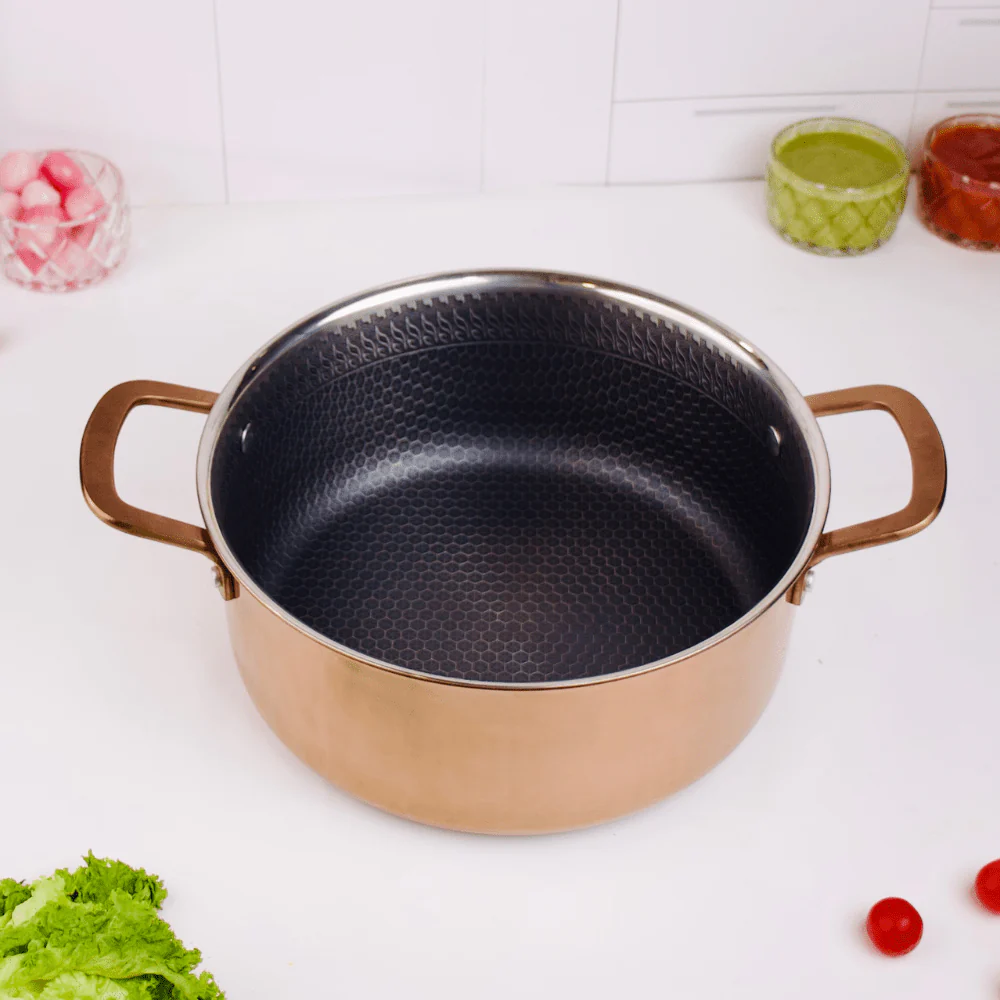 Multi-Purpose Copper Core Honeycomb Cooking Pot With Lid (24cm) - Image 4