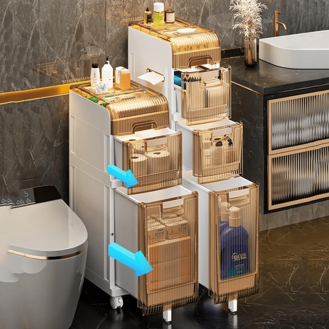 Multipurpose Plastic Bathroom Storage Cabinet - Image 4