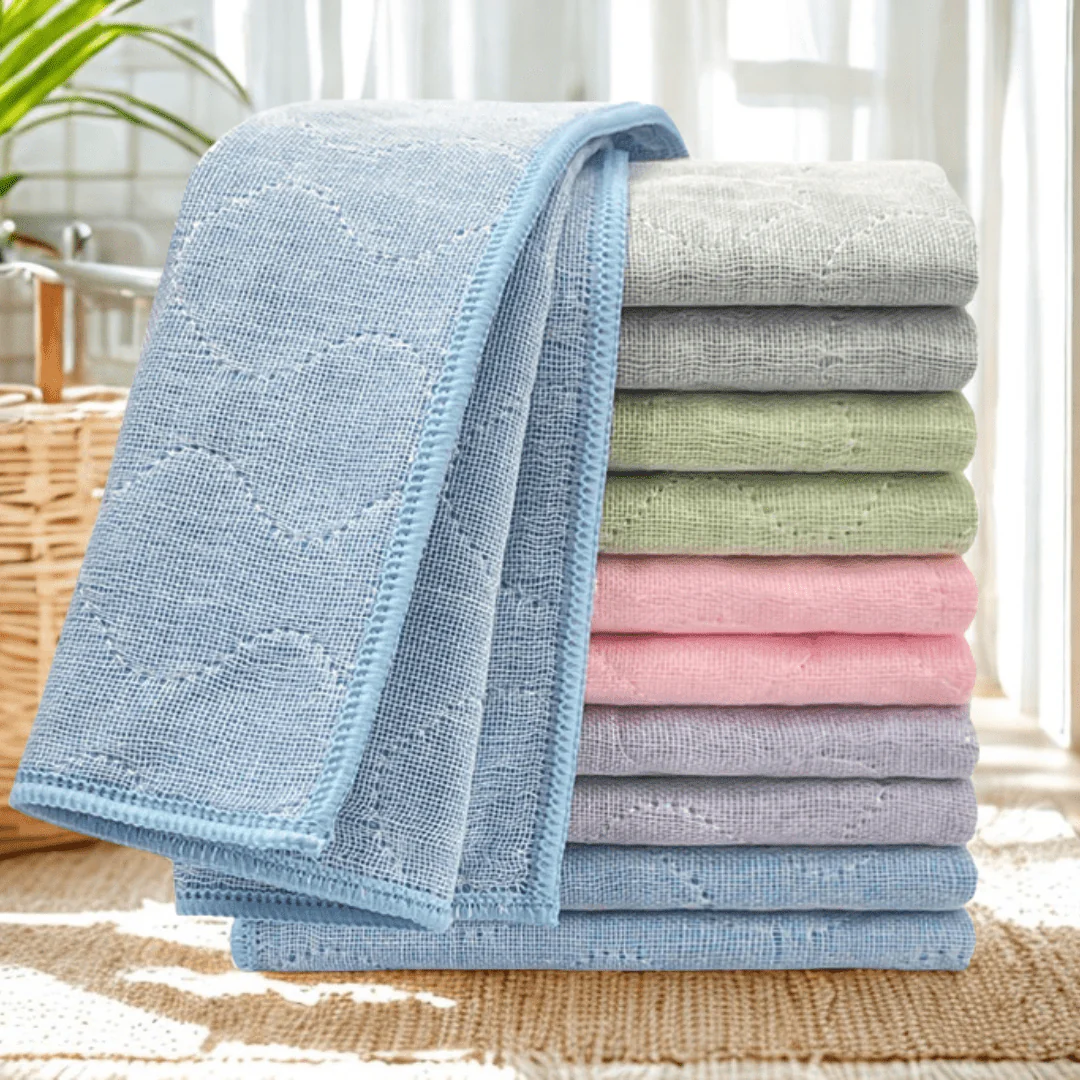 Multipurpose Quilted Oil-Free Absorbent Household Cleaning Cloth Set - Image 2