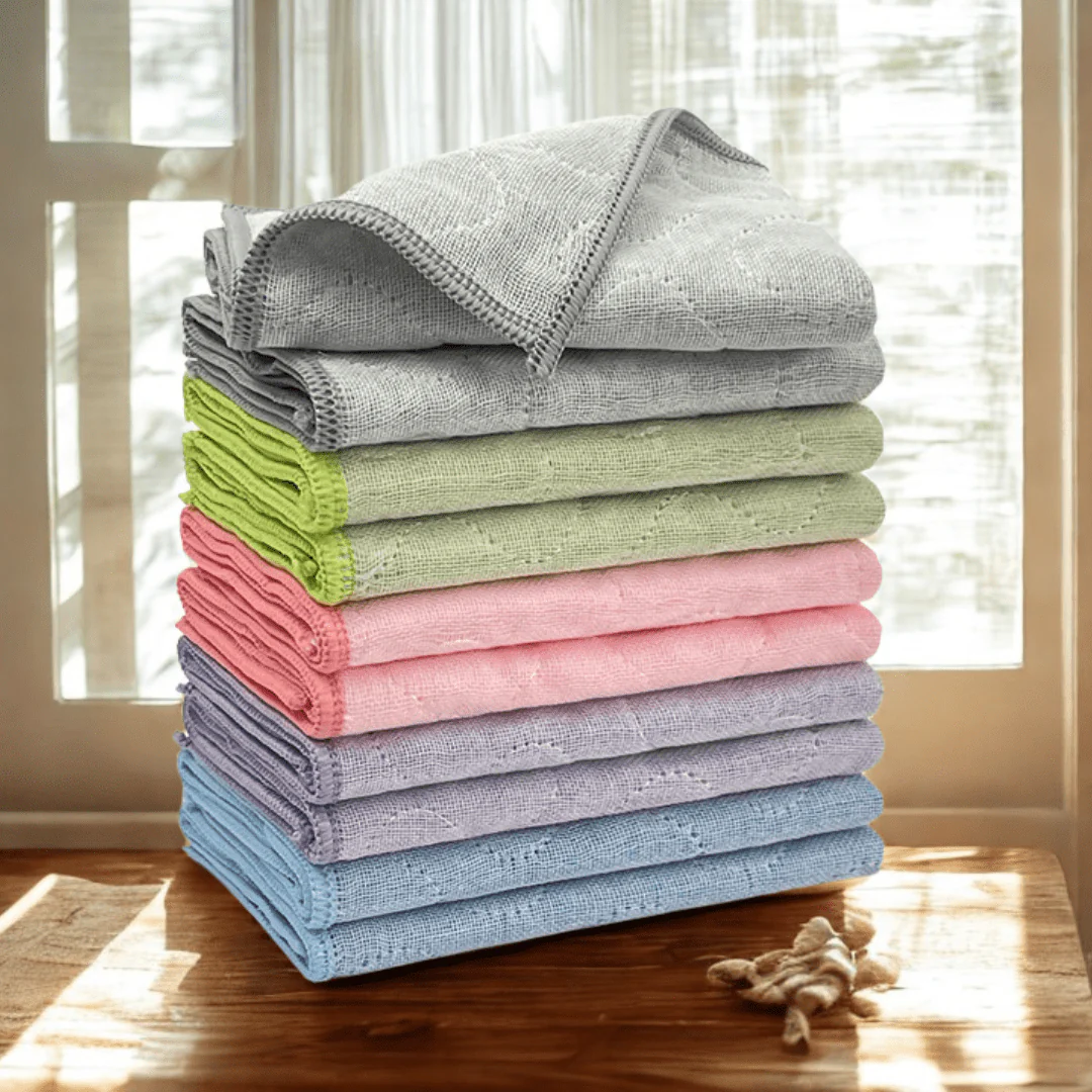 Multipurpose Quilted Oil-Free Absorbent Household Cleaning Cloth Set - Image 3