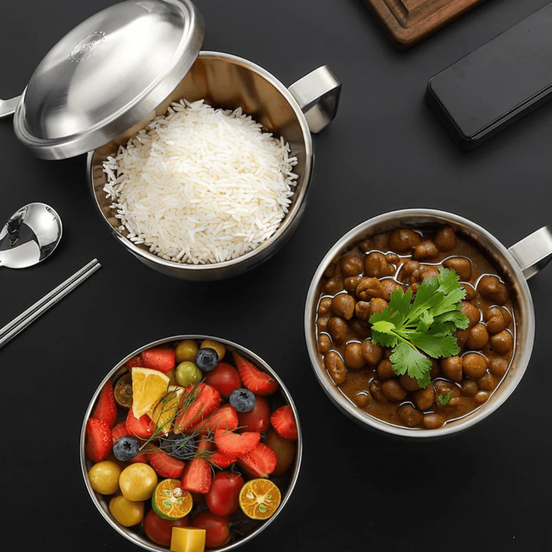 Multipurpose Stainless Steel Cooking Bowl with Lid - Image 5
