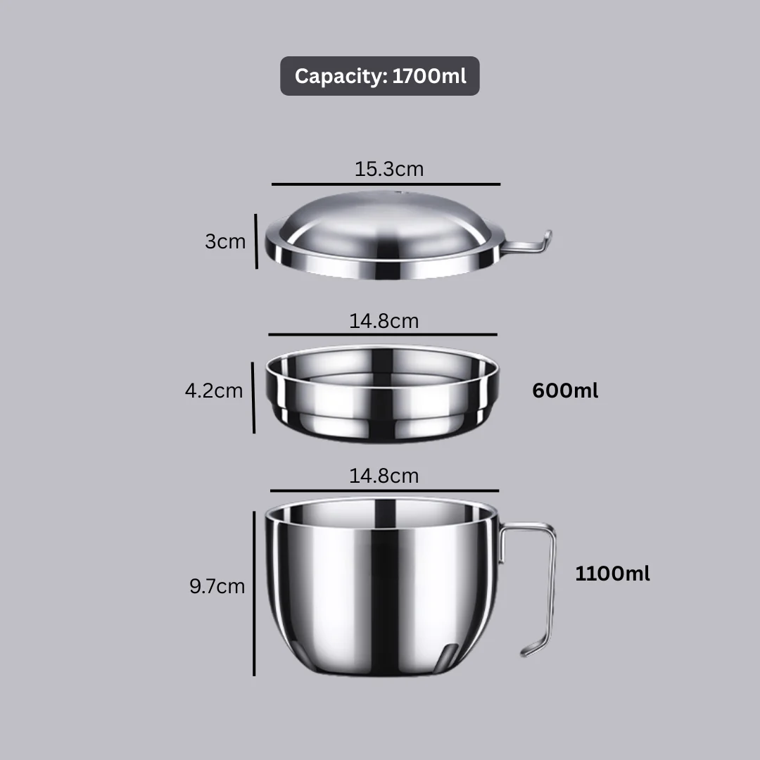 Multipurpose Stainless Steel Cooking Bowl with Lid - Image 8