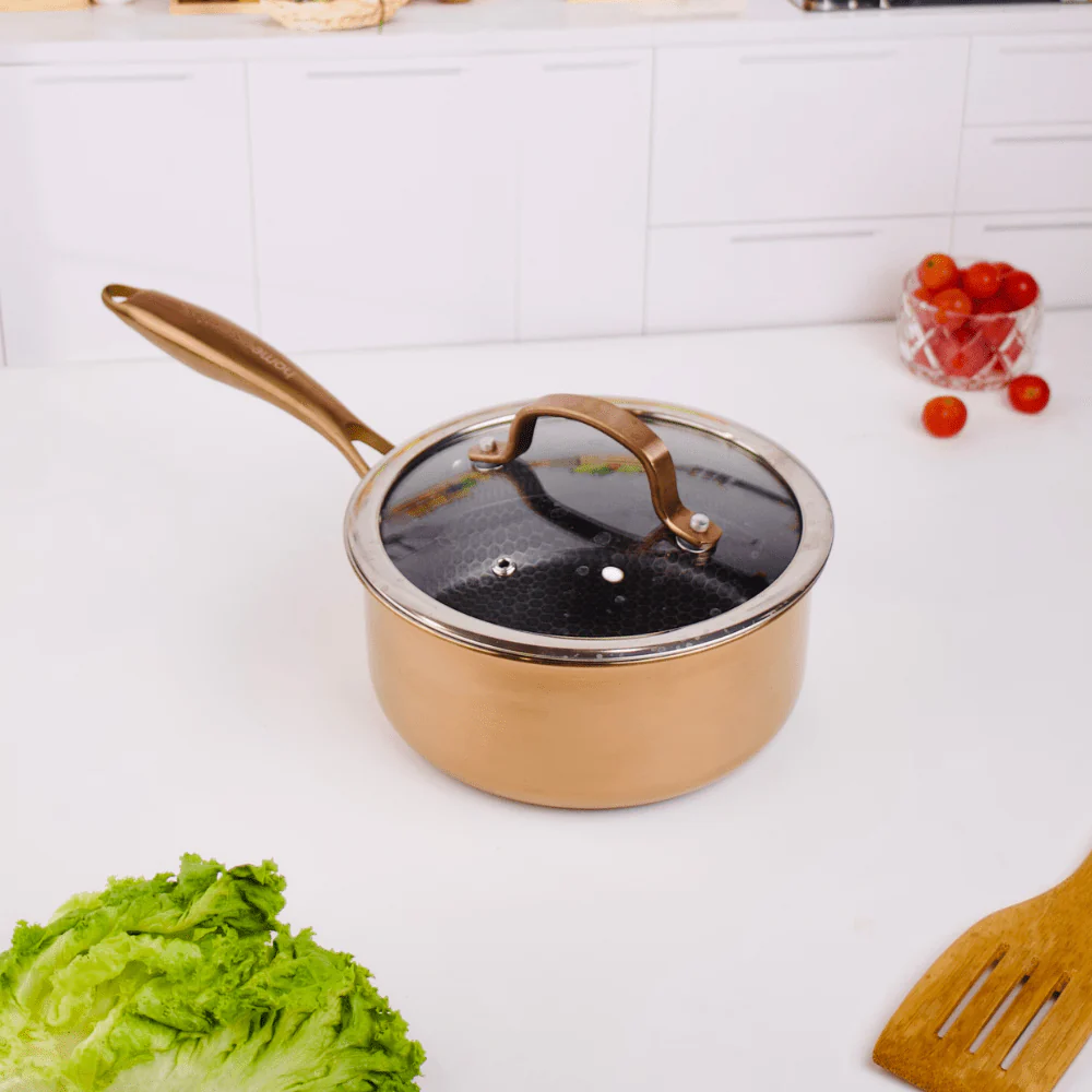 Multi-Purpose Copper Core Honeycomb Frying Pan With Lid (18cm) - Image 3
