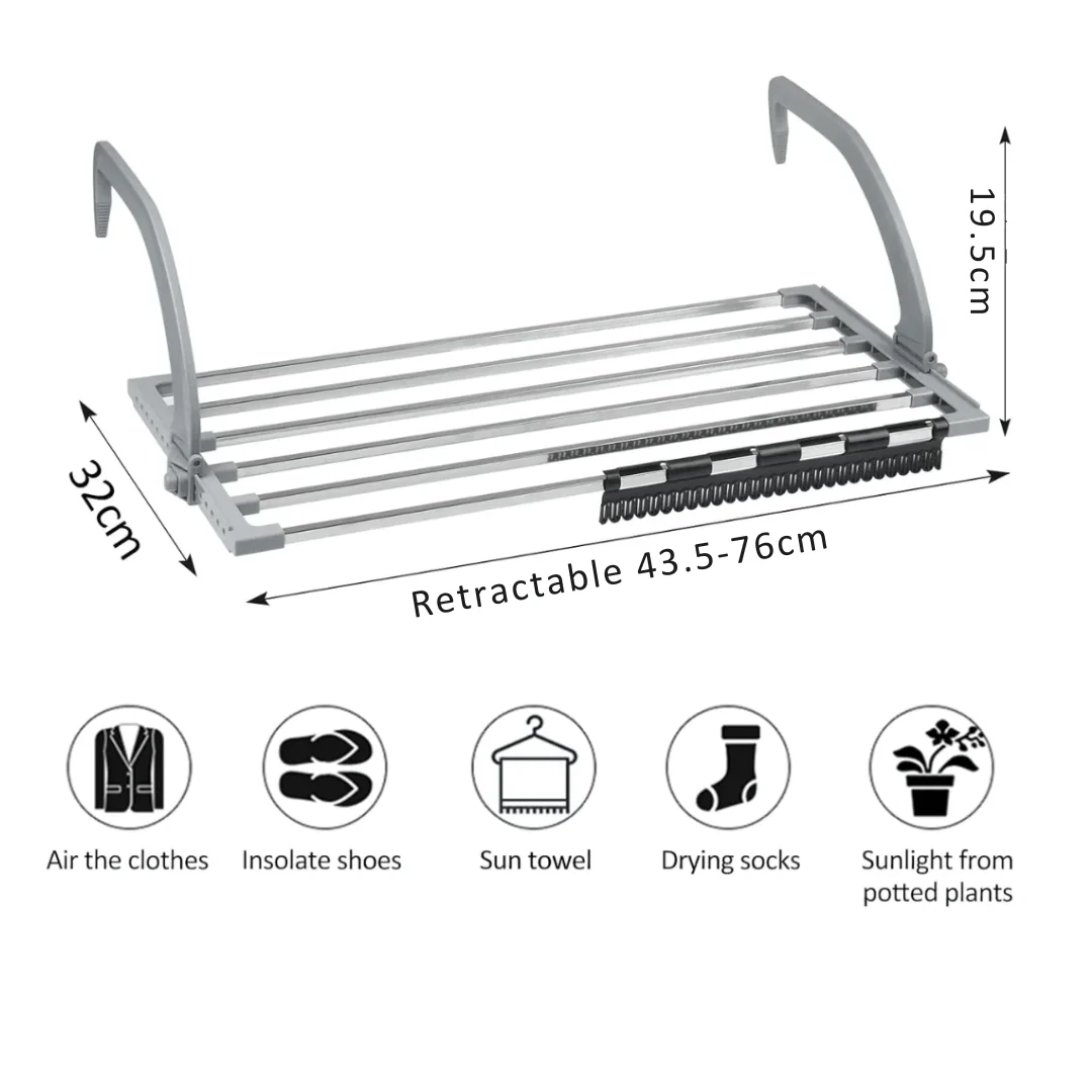 Multi-Purpose Stainless Steel Foldable Cloth Drying Rack(70cm) - Image 7