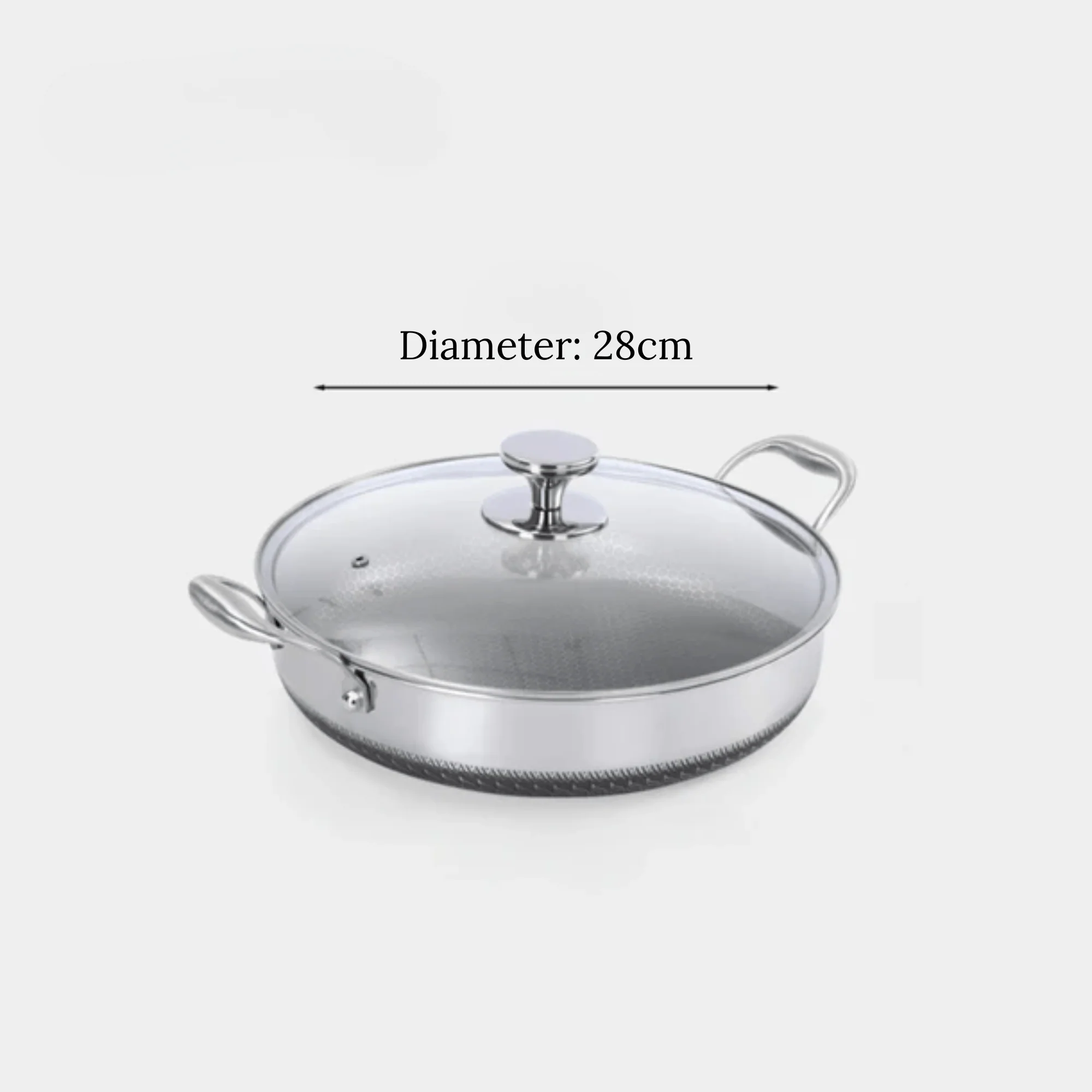 Multi-Purpose Stainless Steel Honeycomb Non-Stick Pan with Lid (28 cm) - Image 5