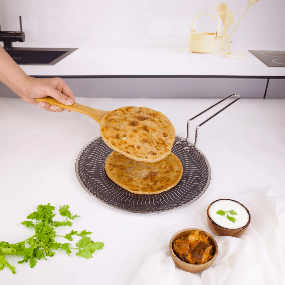 Multi-Purpose Stainless Steel Honeycomb Non Stick Tawa (28cm) - Image 2
