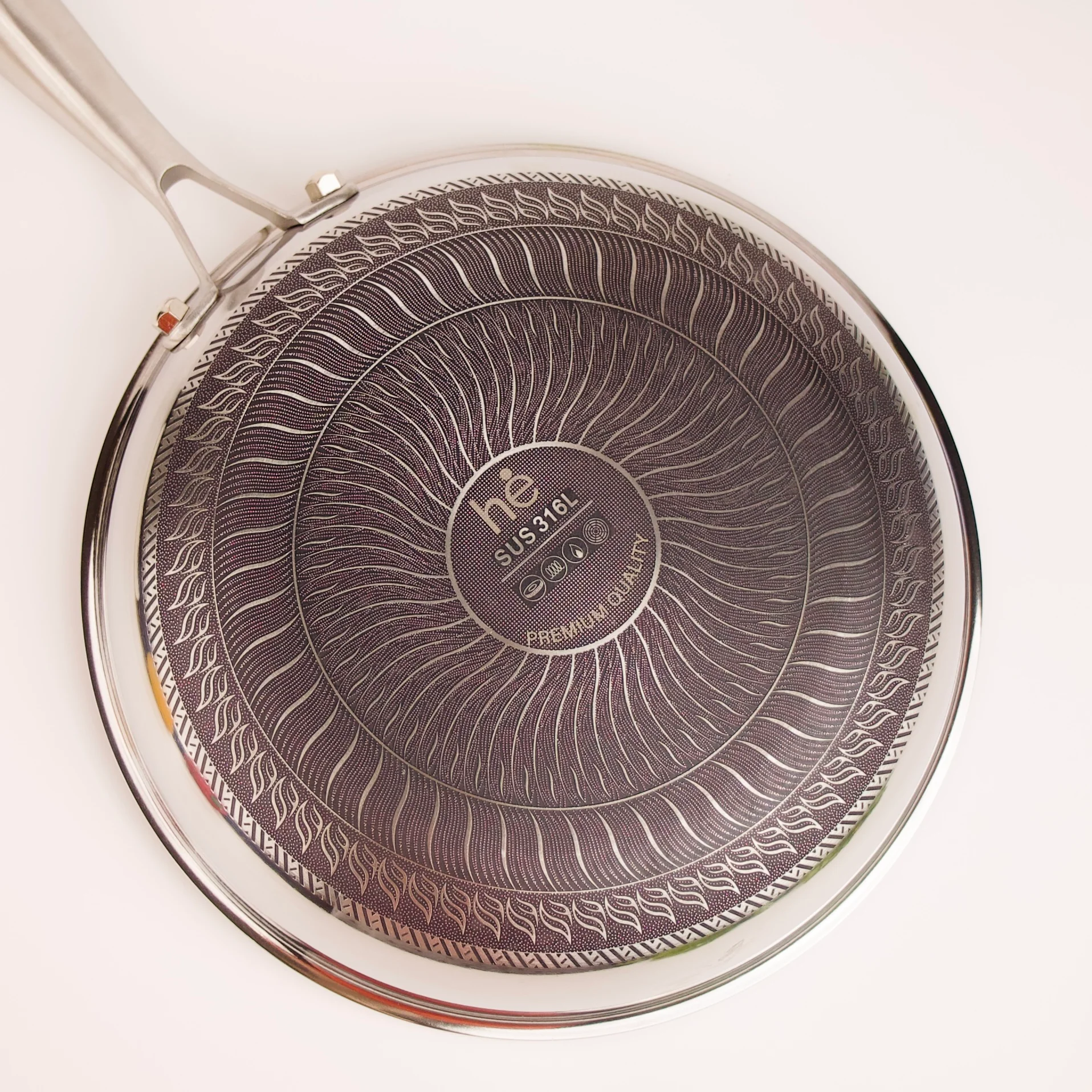 Multi-Purpose Stainless Steel Non-Stick Honeycomb Frying Pan(24cm) - Image 5