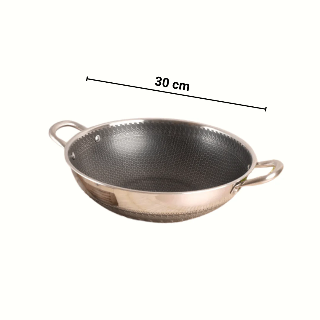 Multipurpose Stainless Steel Non-Stick Honeycomb Cooking Pot (30cm) - Image 6