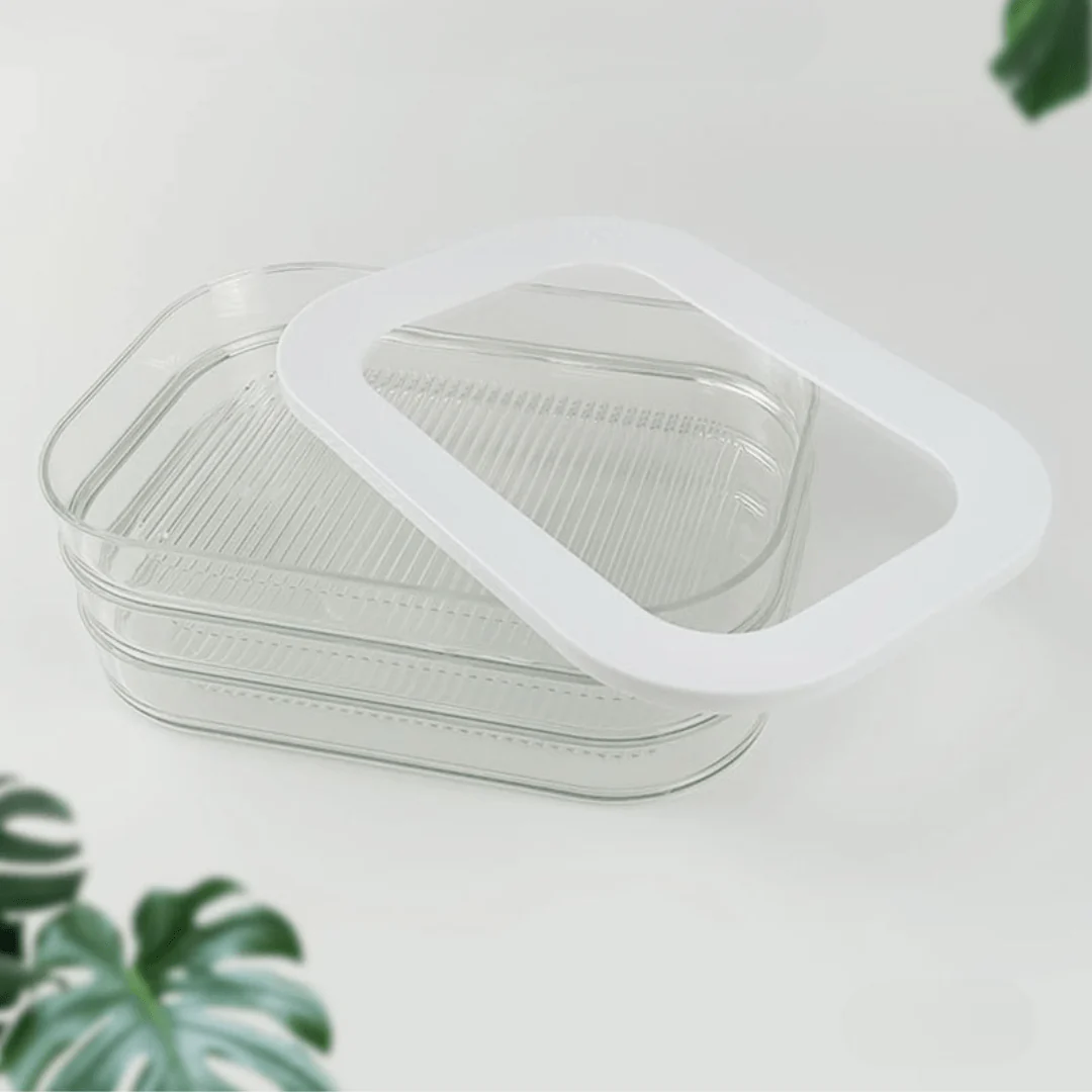 Multi-Purpose Three-Layer Transparent Refrigerator Sealed Storage Box with Lid - Image 4