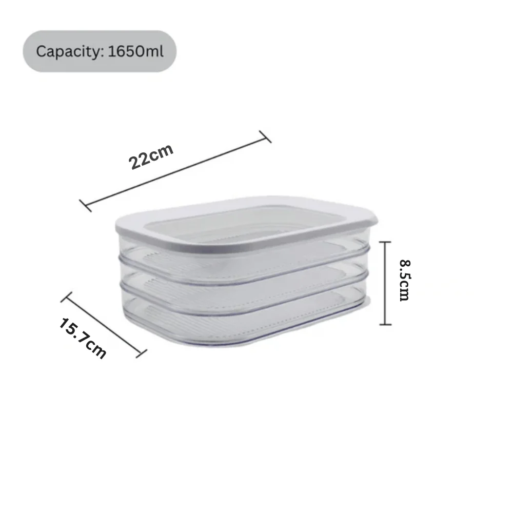 Multi-Purpose Three-Layer Transparent Refrigerator Sealed Storage Box with Lid - Image 6
