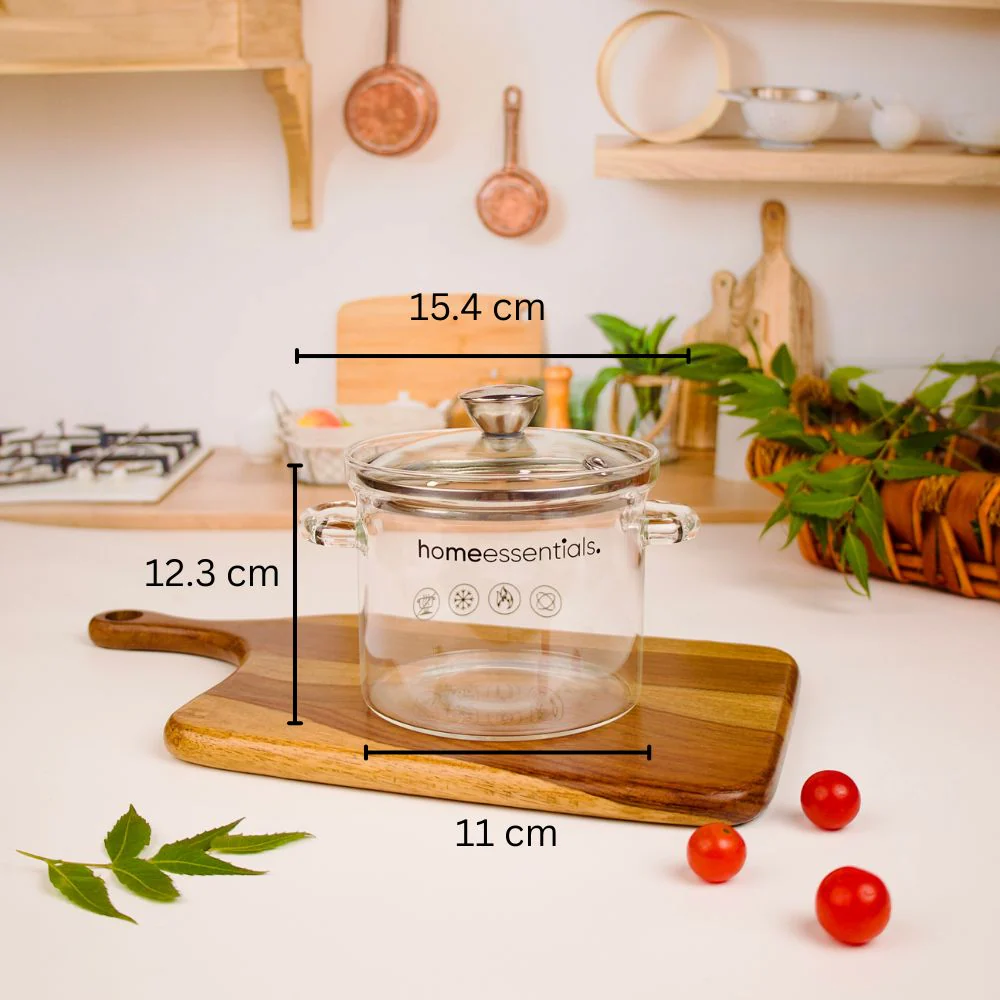 Multipurpose Transparent Borosilicate Cooking Pot (700 ml) - Image 6