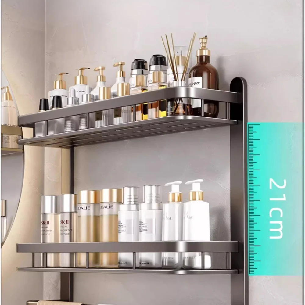 Multi-Purpose Wall-Mounted Aluminum Household Rack (60cm) - Image 4