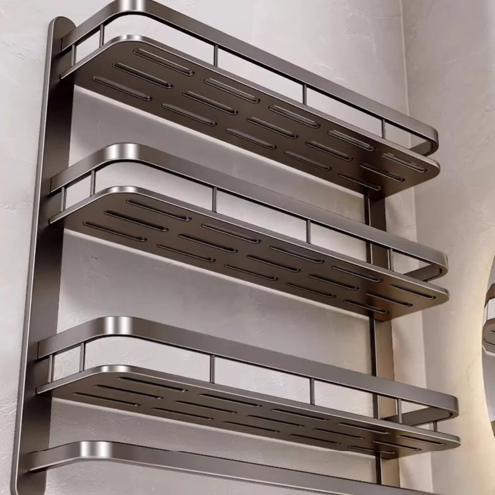 Multi-Purpose Wall-Mounted Aluminum Household Rack (60cm) - Image 6