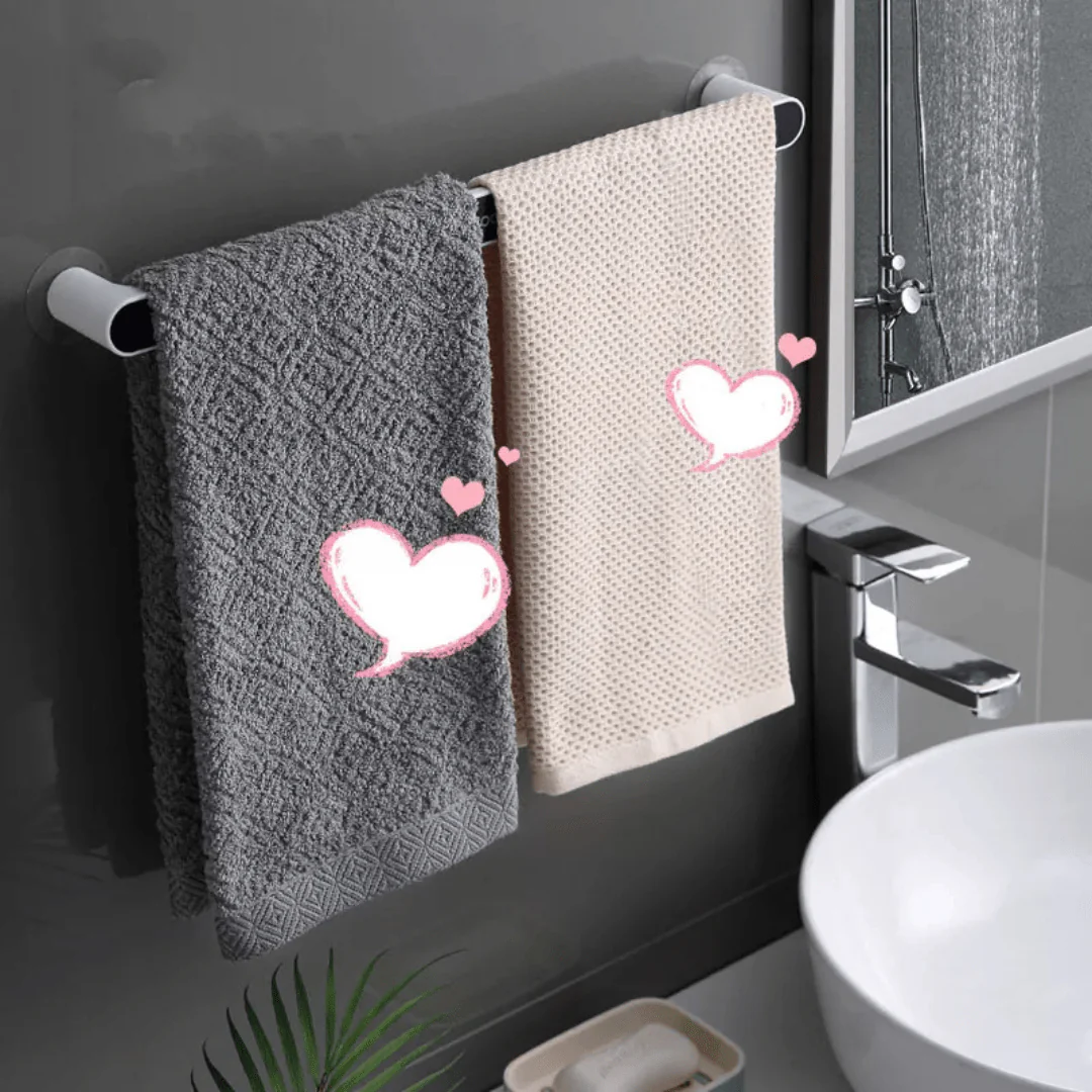 Multipurpose Wall-Mounted Drill Free Plastic Towel Rack (46cm) - Image 2