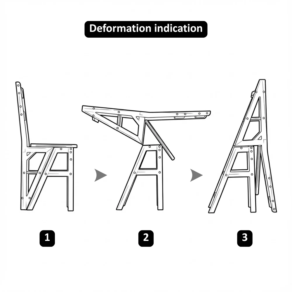 Multipurpose Wooden Folding Step Stool Ladder 3-in-1 Space-Saver (90 cm) - Image 6