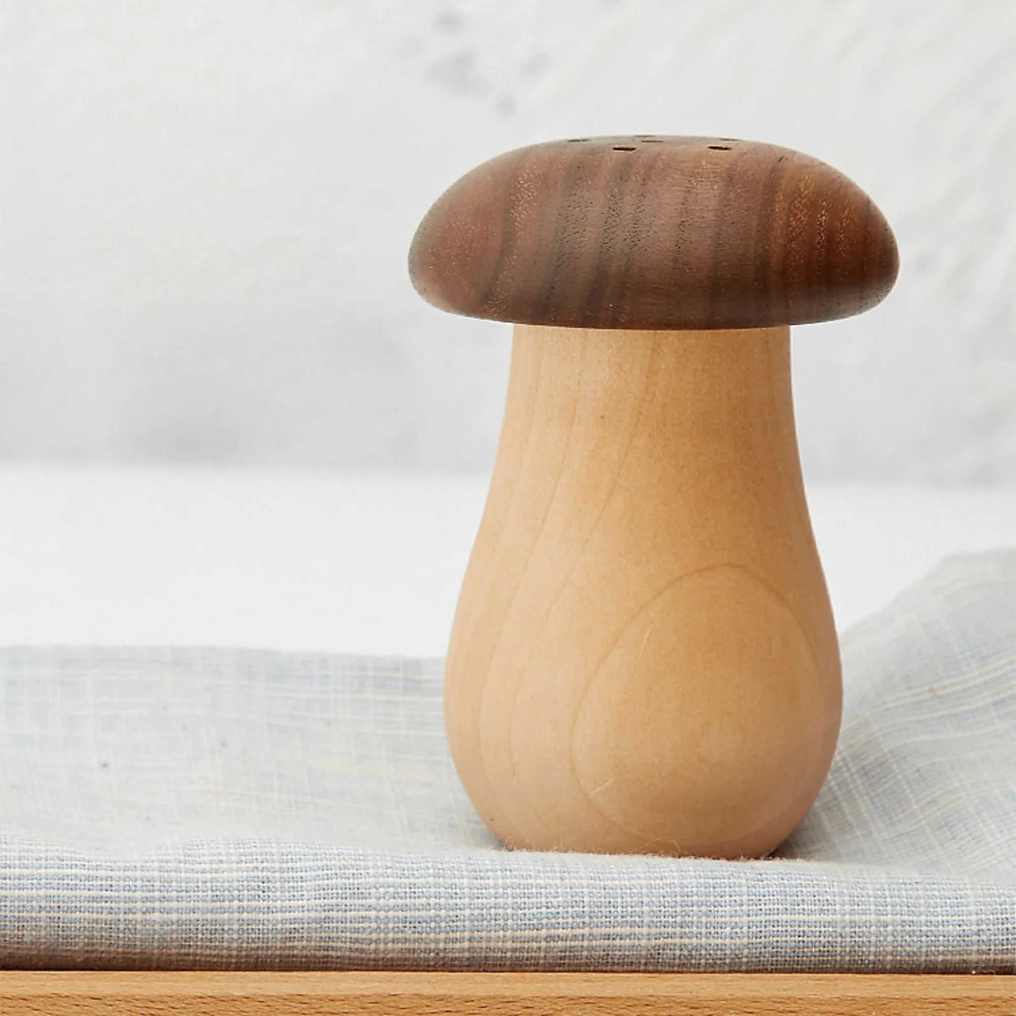 Natural Solid Wood Toothpick Case with Vintage Mushroom Top - Image 6