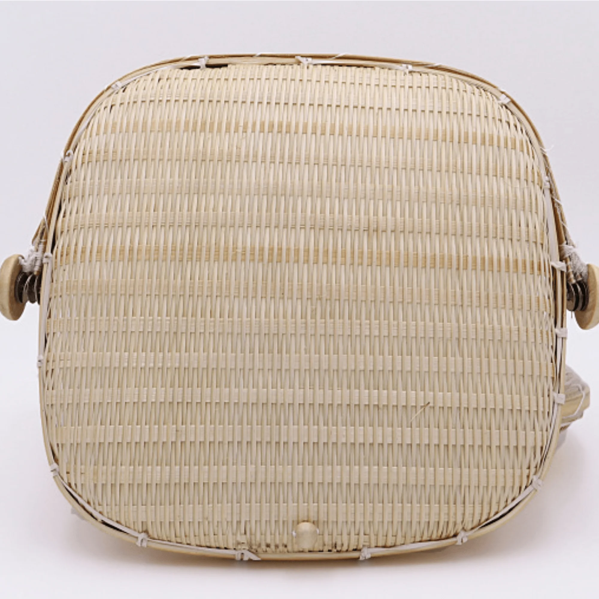 Multi-Purpose Handwoven Bamboo Basket with Mesh Food Cover - Image 5