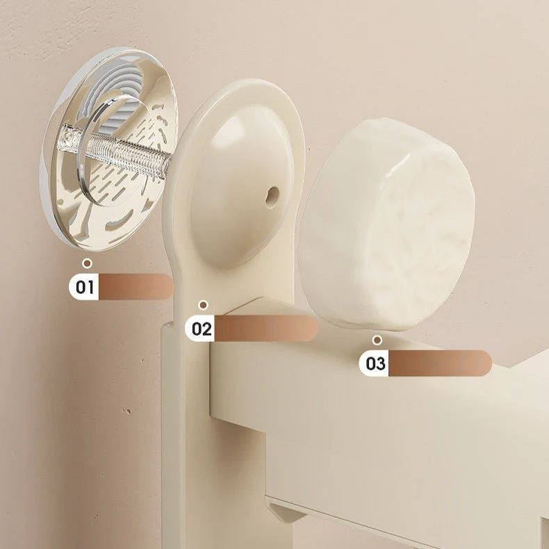 No-Drill Suction Cup Wall-Mounted Bathroom Shelf with Hooks (60 cm) - Image 2