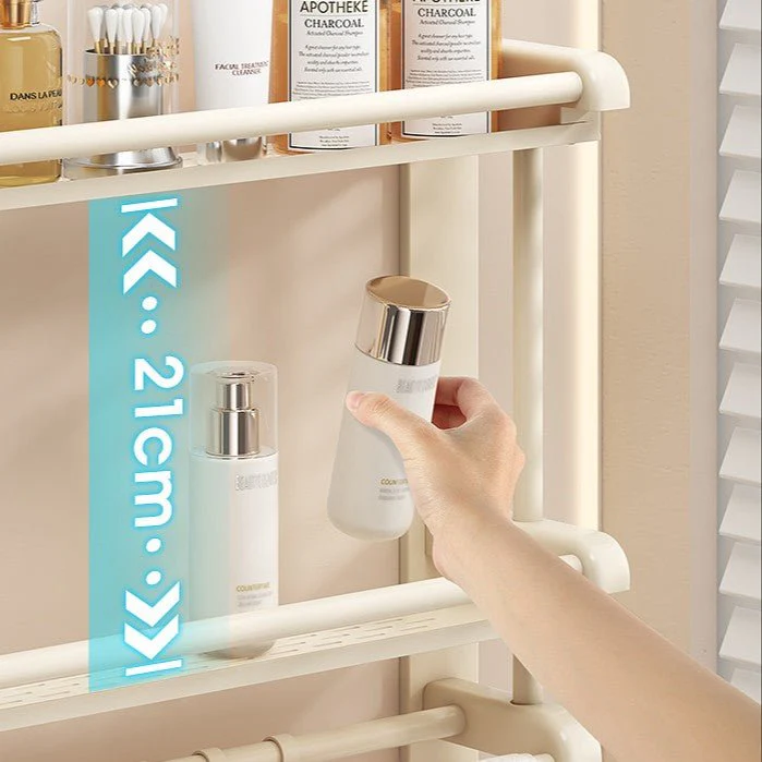 No-Drill Suction Cup Wall-Mounted Bathroom Shelf with Hooks (60 cm) - Image 8